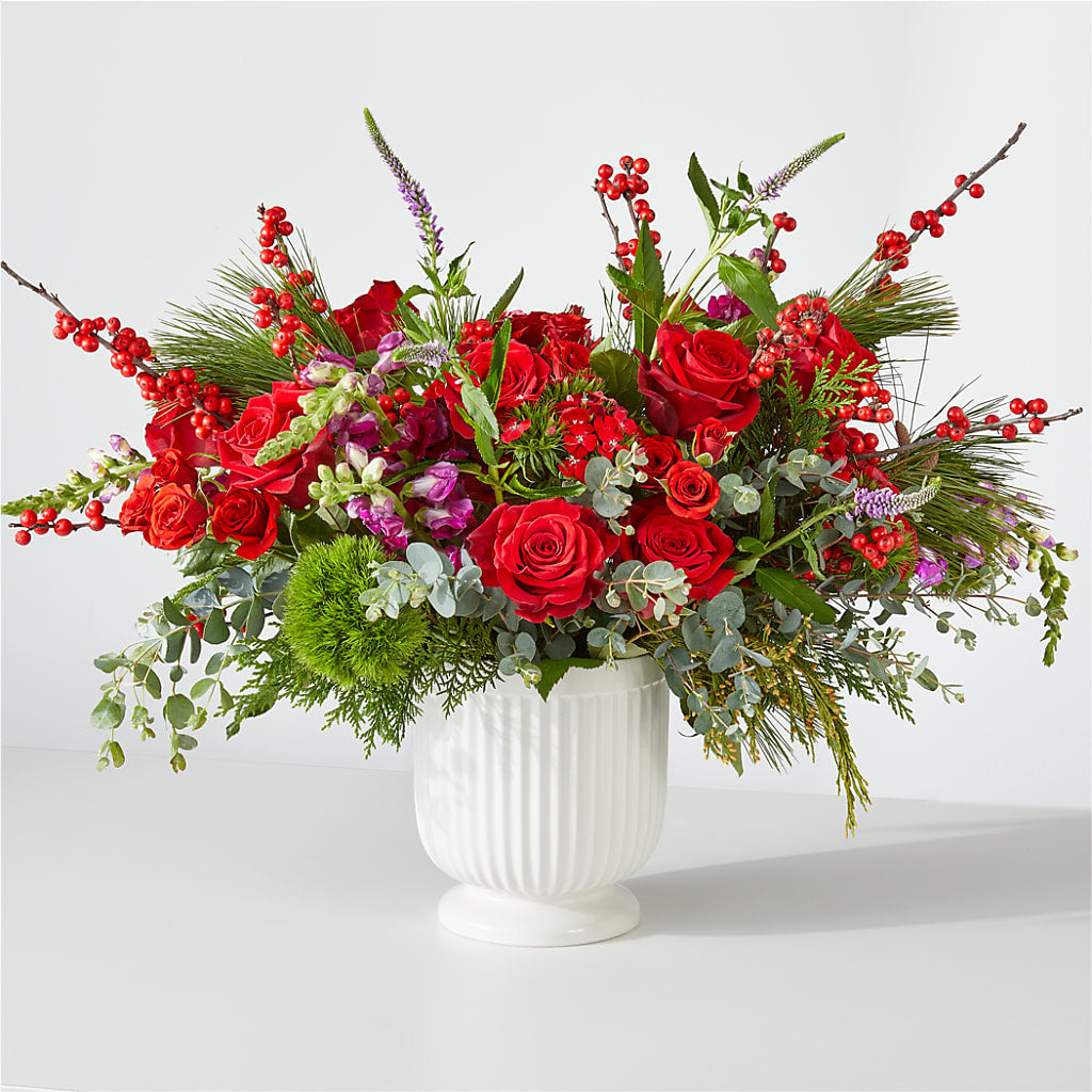 Big Red Bow Bouquet – Edith Vl, Minneapolis MN