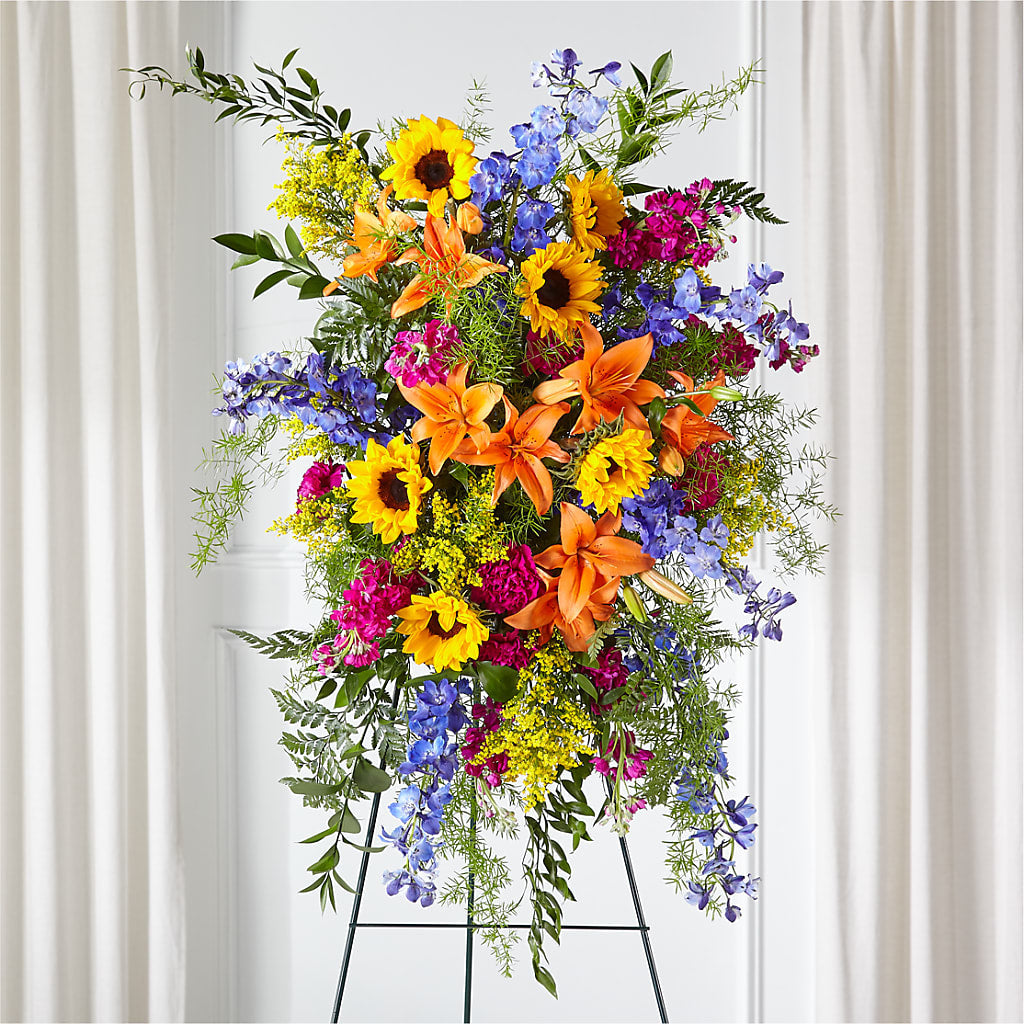 Sunlit Memories Standing Spray (Standard) – Edith Vl, Minneapolis MN