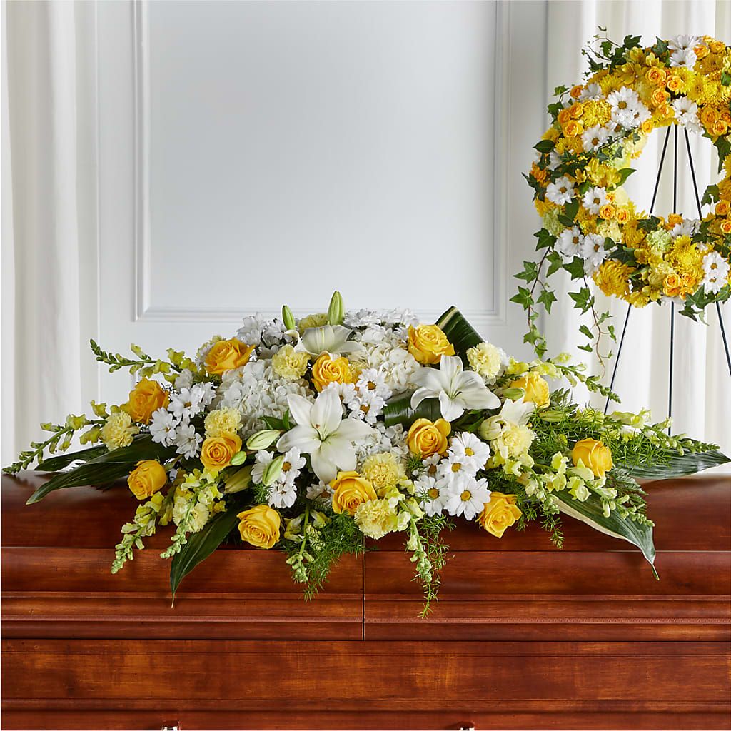 Golden Harmony Casket Spray – Edith Vl, Minneapolis MN