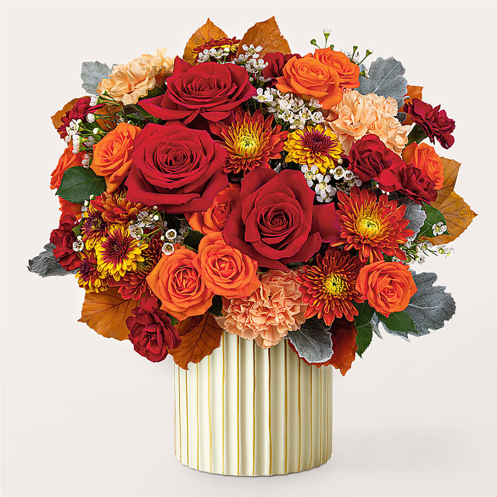 Merlot Bouquet with Ivory Vase – Edith Vl, Minneapolis MN