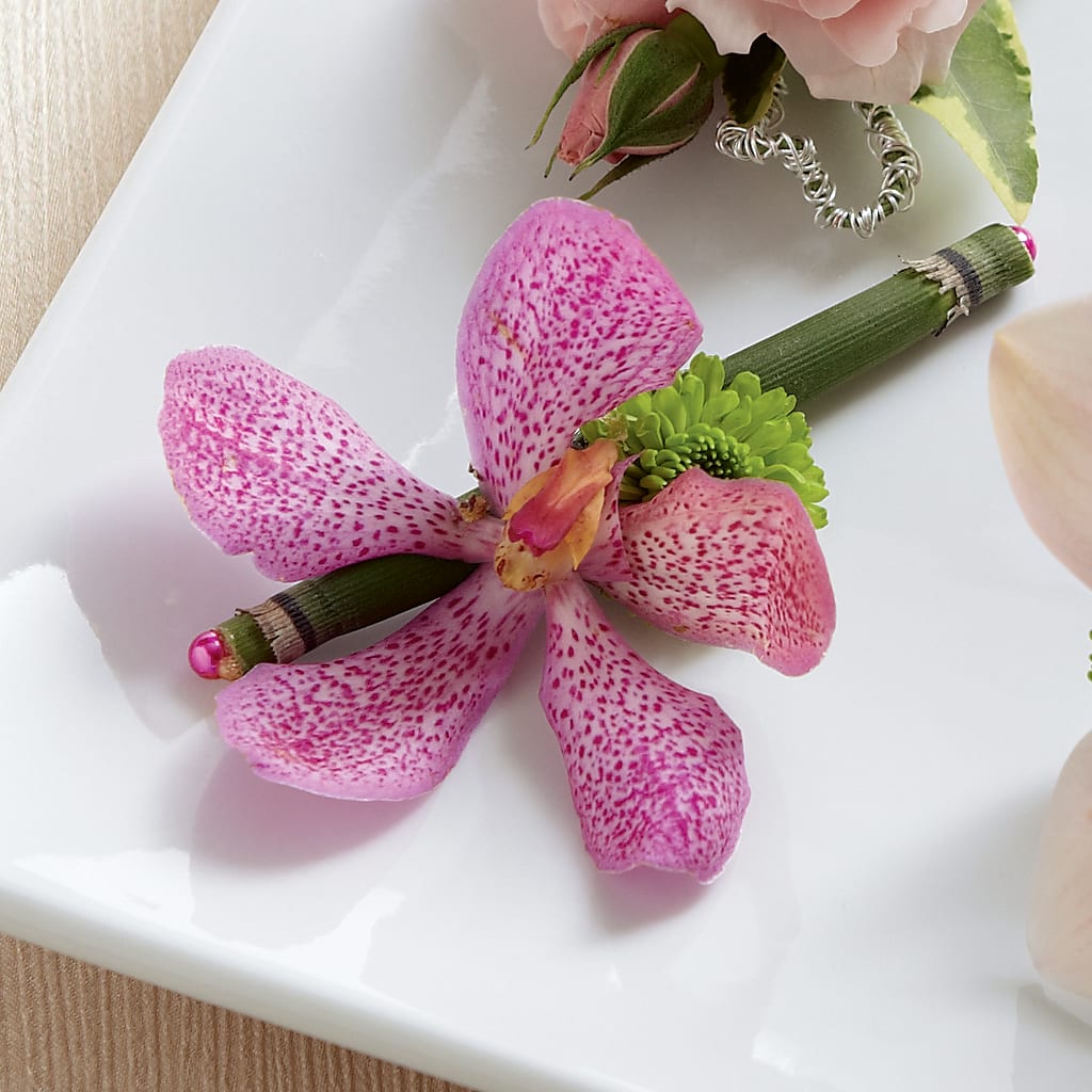 Pink Mokara Boutonniere – Edith Vl, Minneapolis MN
