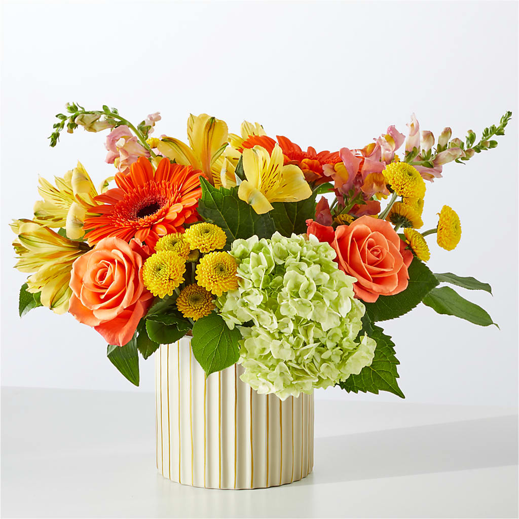 Autumn Sunshine Bouquet with Ivory Vase –  Edith Vl, Minneapolis MN