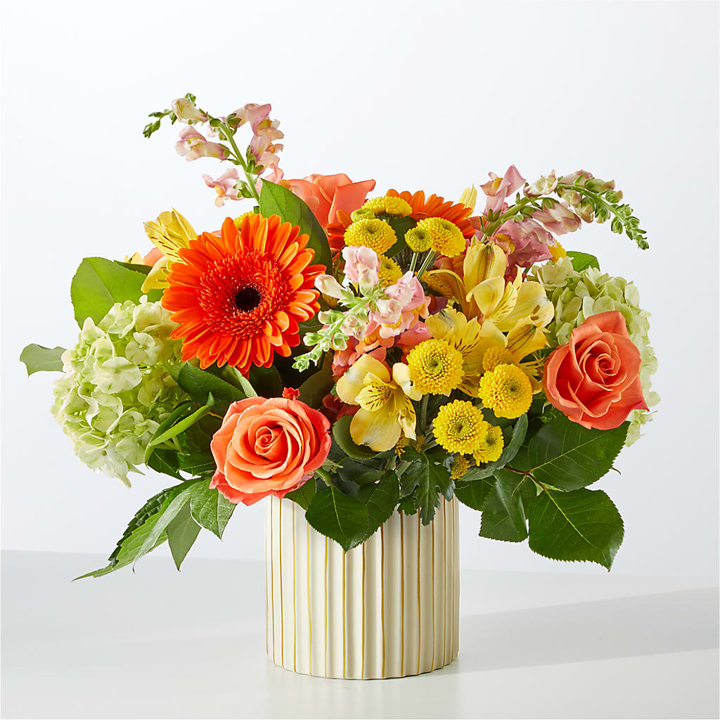 Autumn Sunshine Bouquet with Ivory Vase –  Edith Vl, Minneapolis MN