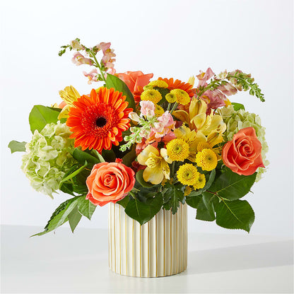 Autumn Sunshine Bouquet with Ivory Vase –  Edith Vl, Minneapolis MN