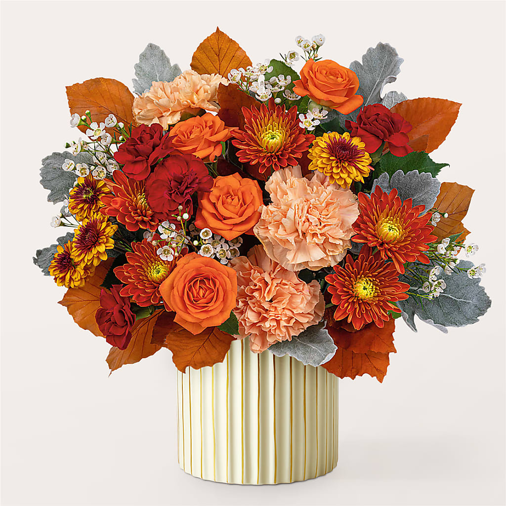 Merlot Bouquet with Ivory Vase –  Edith Vl, Minneapolis MN